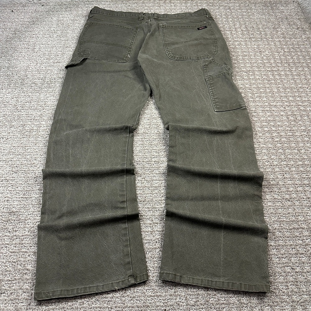 Genuine Dickies Mens Carpenter Pants 34x32 Olive Green Utility Workwear Trousers